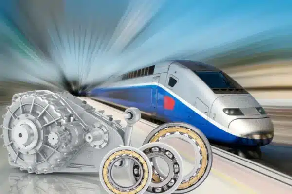 Railway traction motor bearing maintenance showing insulated bearing preventing electrical erosion