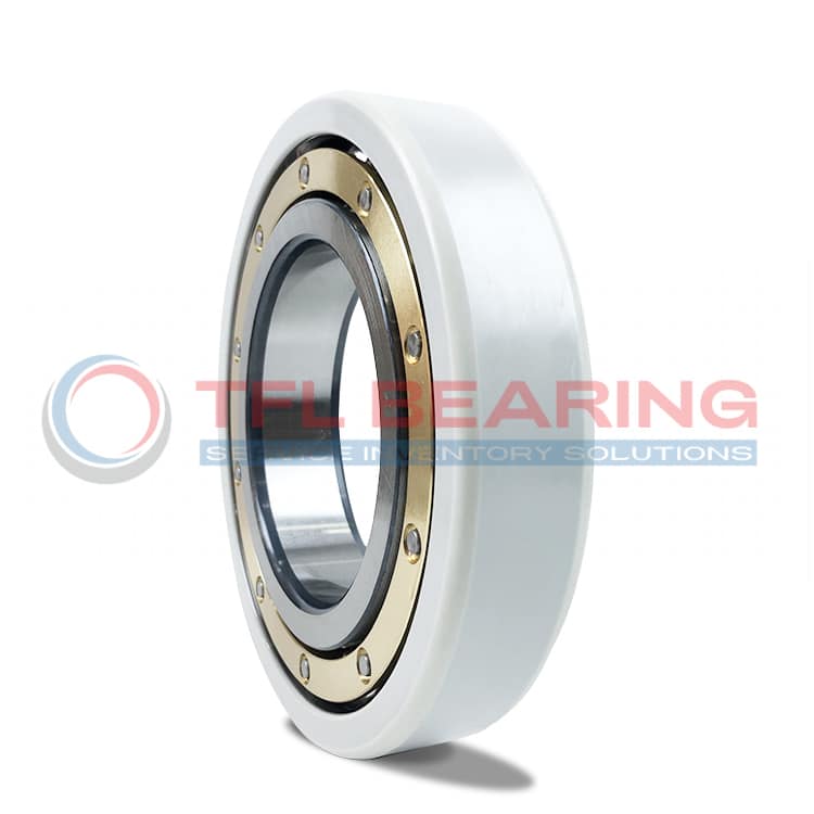 A 6218M/C4VL0241 electrically insulated bearing with outer ring coating and brass cage