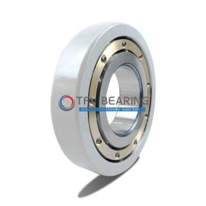 An electrically insulated deep groove ball bearing
