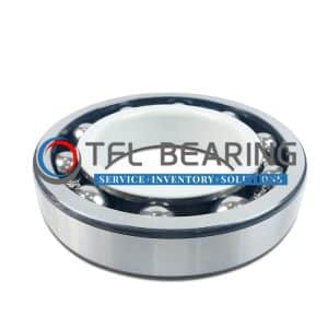 Side view of an inner insulated bearing with a steel cage for electric motors.