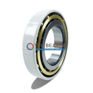 Brass cage electrically insulated bearing for harsh industrial environments.