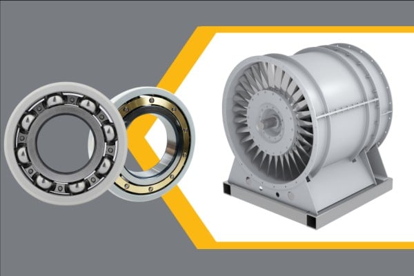 High-temp C4 insulated bearings for Howden industrial fan motors.