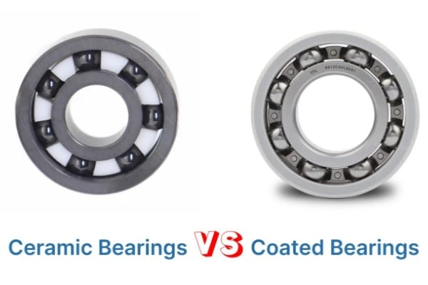 Comparison of plasma-sprayed ceramic coated bearings versus hybrid ceramic bearings with silicon nitride balls.