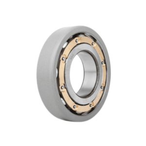 the image shows a nke 6300 size series insulated ball bearing with brass cage