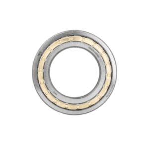 the image shows a nke nu series insulated roller bearing with brass retainer.