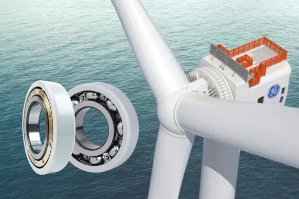 Durable insulated bearings for wind turbine auxiliary motors