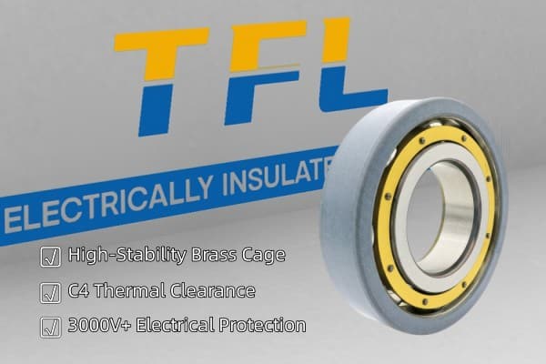 Technical testing of dielectric strength on an electrically insulated motor bearing.