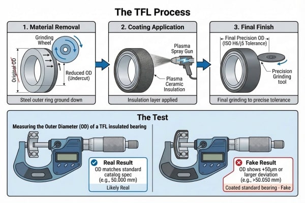 process of  a TFL insulated bearing