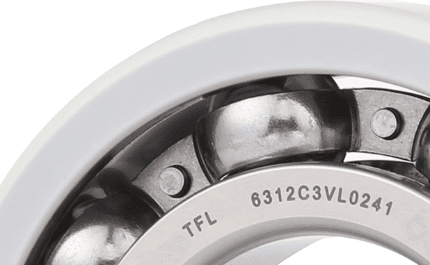 Close-up of TFL 6312/C3VL0241 insulated bearing with ceramic coating marking